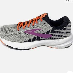 Women's Brooks Launch 6 Gray/Black/Purple Running Shoes 1202851B027 Sz 8.5